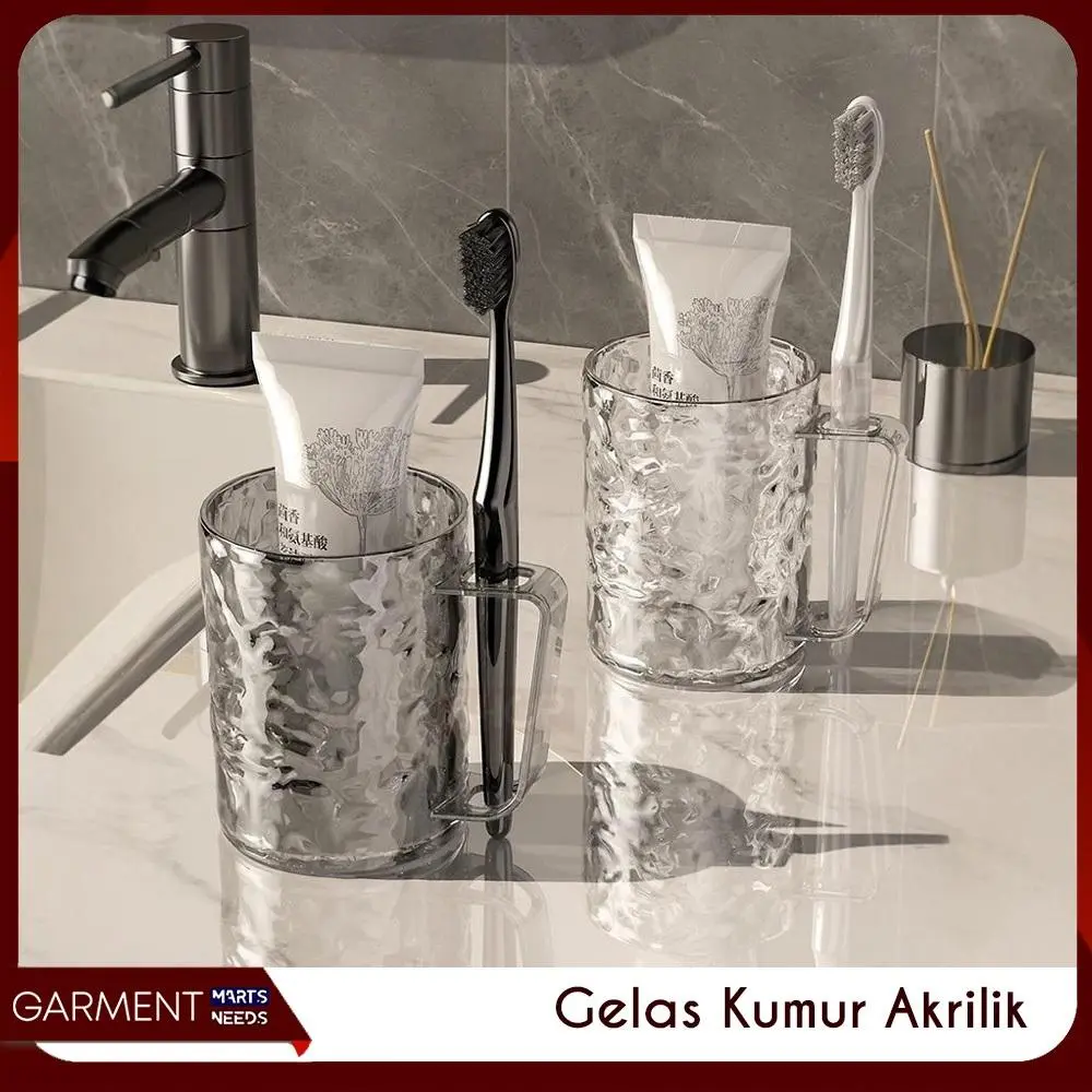 BEST SELLER!!! Gelas Kumur Sikat Gigi Motif Kristal Cangkir Minum Akrilik Transparan Mug Estetik Multifungsi