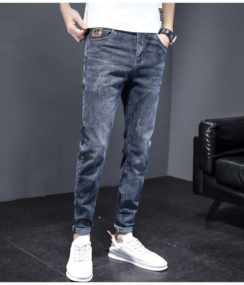 Product Introduction of Quần Jean Nam, Hợp Xu hướng, Dáng Ôm, Quần Mỏng, Bộ Sưu Tập Xuân Thu Mới 2024, Phong Cách Hàn Quốc, Co Giãn, Quần Dài Thường Ngày Pants 7