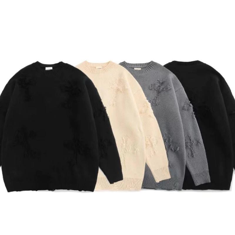 Product Introduction of Áo len xước hình thập giá nam nữ unisex form rộng thời trang hàn quốc Menswear Shirt 27