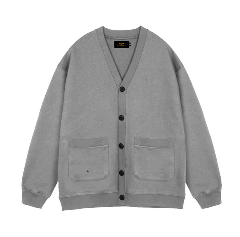 Product Introduction of Sweater Cardigan Basic UNISEX  tebal Knitwear Pria Santai Panjang Hitam Oversize cardigan sad Kain Fleece Regular knit Crewneck 3