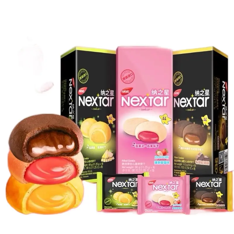 [Chính hãng] Bánh Nexta sốt Chocolate, Dâu, Dứa Nabati hộp 8 chiếc siêu ngon 3 vị  Ăn Vặt Quyền Béo Food banh gau