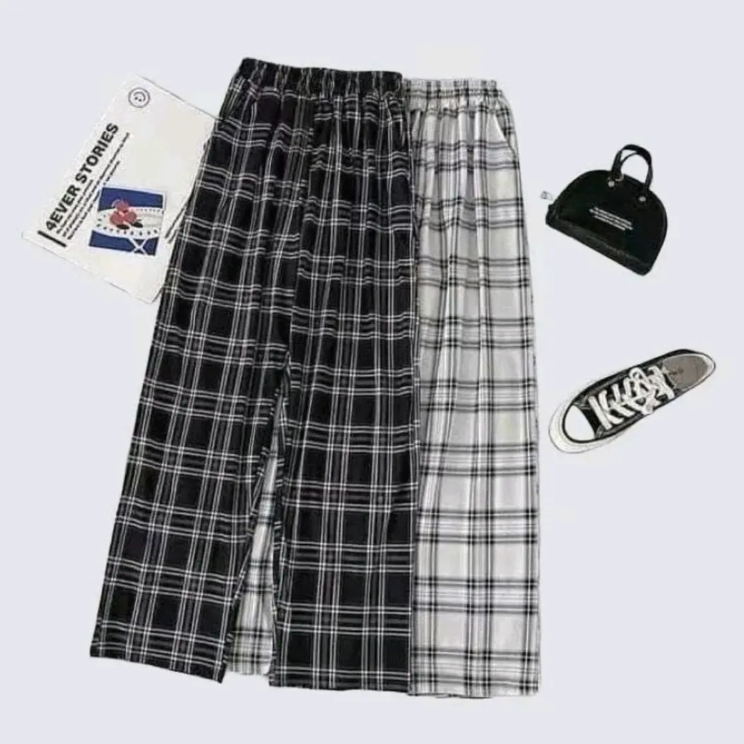 Quần xuông dài kẻ sọc chun co giãn[vải mềm] 3 màu Nữ Women Pants Nhung