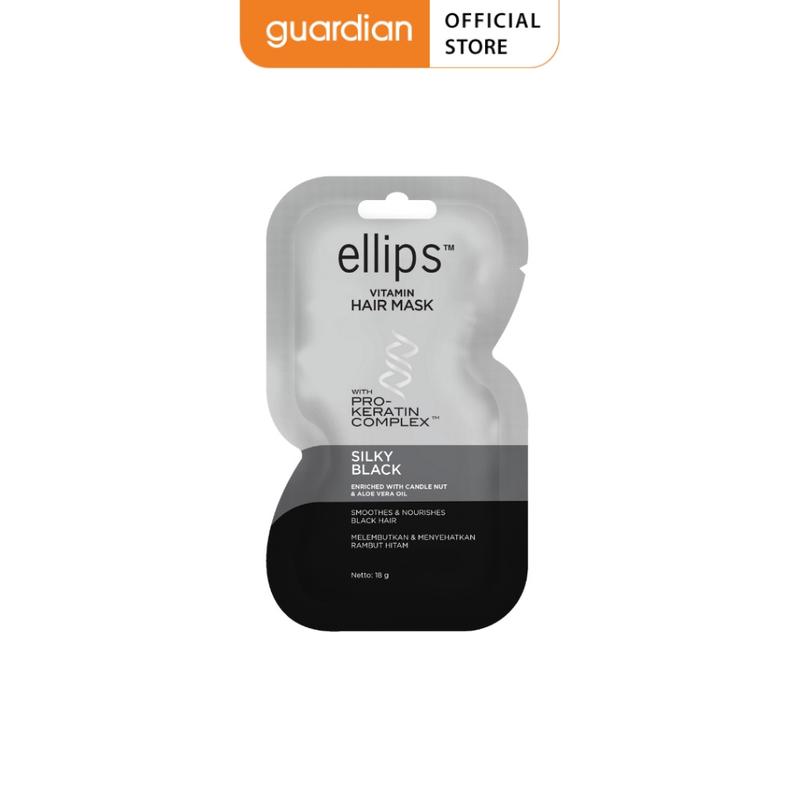Kem Ủ Tóc Ellips Đen Mượt Vitamin Hair Mask with Pro-Keratin Complex Silky Black 18g