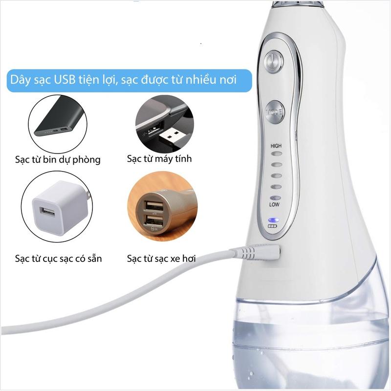 Dây cáp sạc cho máy tăm nước Lock& Lock (loại sạcusb 2 chấu kim loại)