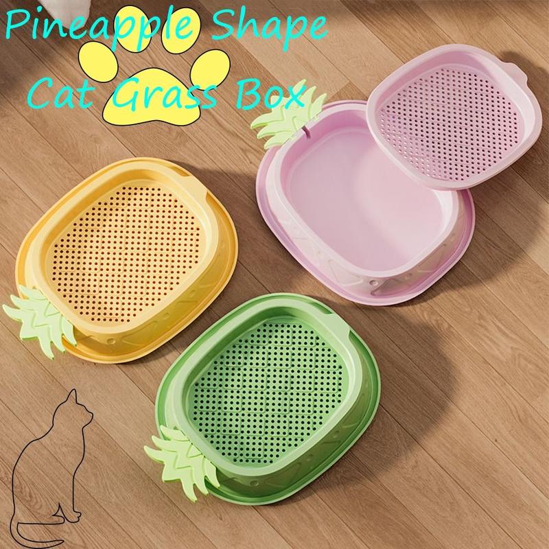 Hộp Trồng Cỏ Cho Mèo Hình Quả Dứa, Có Thể Tái Sử Dụng, Khay Nảy Hạt, Trồng Cây Thủy Canh Không Đất, Hộp Thủy Canh, Không Có Hạt, Thích Hợp Cho Ủ Hạt, Bao Gồm Vỏ Cỏ Mèo 1