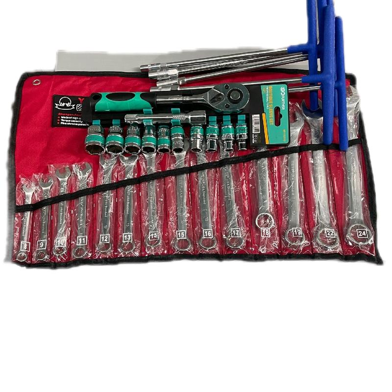 ComBo 3 Món sửa  Chữa có 1 bộ khẩu 12 chi tiết 1/2 GF + 1 bộ cờ lê 8-24 + 1 bộ khoá T 8/10/12/13/14 2