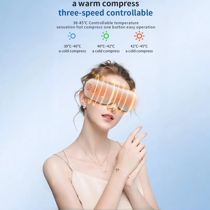 Foldable Eye Massager, 1 Count Bluetooth-compatible Eye Massage Tool with Heat & Vibration, Professional Eye Care Instrument for Women & Men 4