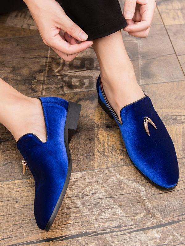 Men's Minimalist Temperament Velvet Loafers, Trendy Pointed Toe Slip-on Loafers, Fashionable Shoes for Daily Wear 7