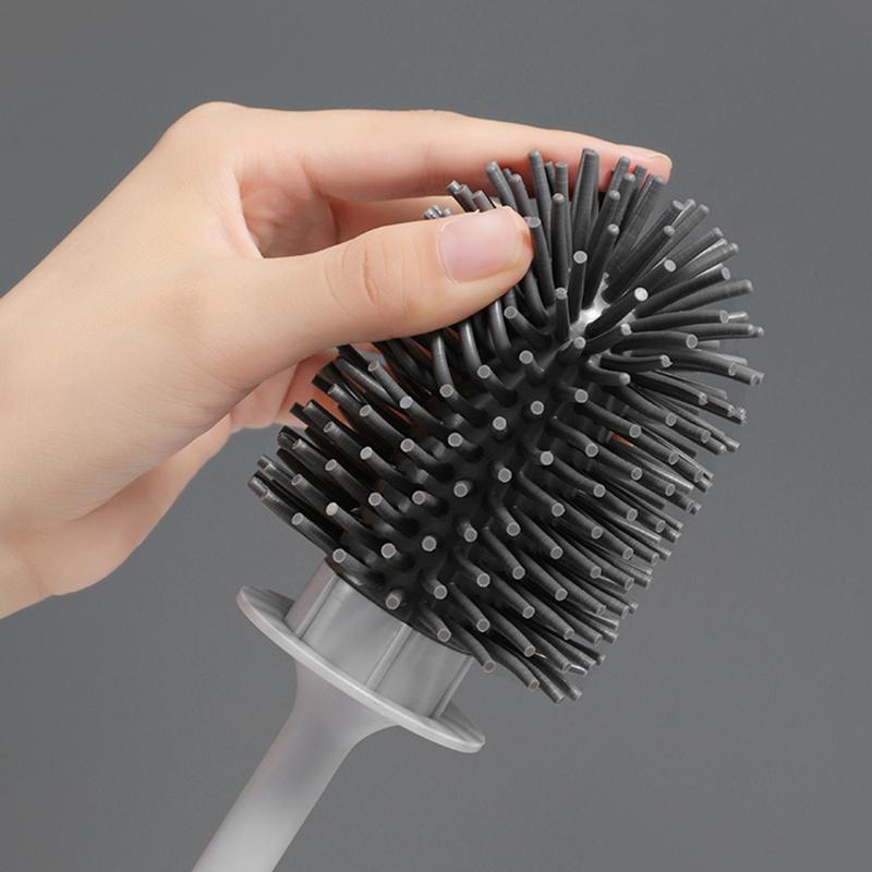 Bathroom Wall Mounted Toilet Brush Long Handle Corner Cleaning Brush Set 6