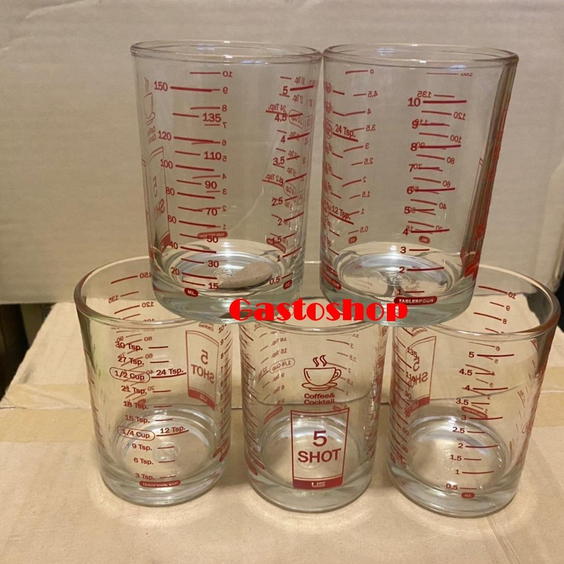 5 ใบ แก้ว 5 ช๊อต (5shot) 150ml แก้วตวง ถ้วยตวง SHOT GLASS พร้อมส่ง...!!!
