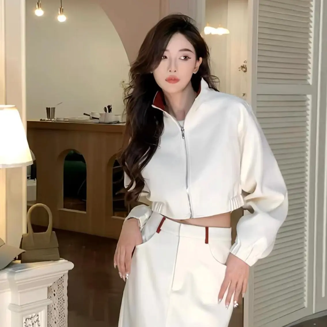 Set Chân Váy Áo Da Cao Cấp Hàng QC Nữ Top - Da Pu Cao Cấp, Size S - XL