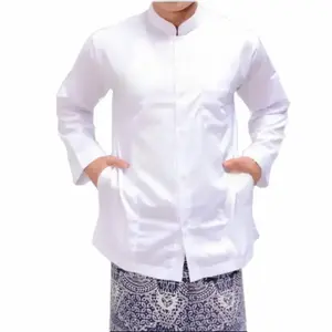hln baju koko pria dewasa jumbo XXXL model ammu amu koko haibah habib habaib lengan panjang warna Putih Navy Cokelat  Nyaman Belah Samping Seragam