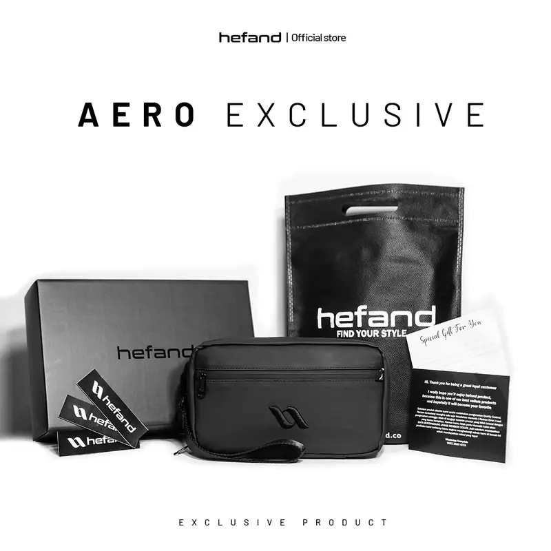 Hefand.co - Handbag Pria Aero Exclusive Tas Selempang & Genggam Clutch Pouch Wallet Kecil Hand bag Sling bag Slempang Pria Waterproof Tahan Air Cocok Untuk Kado Pria Ulang Tahun Pacar Cowok 0