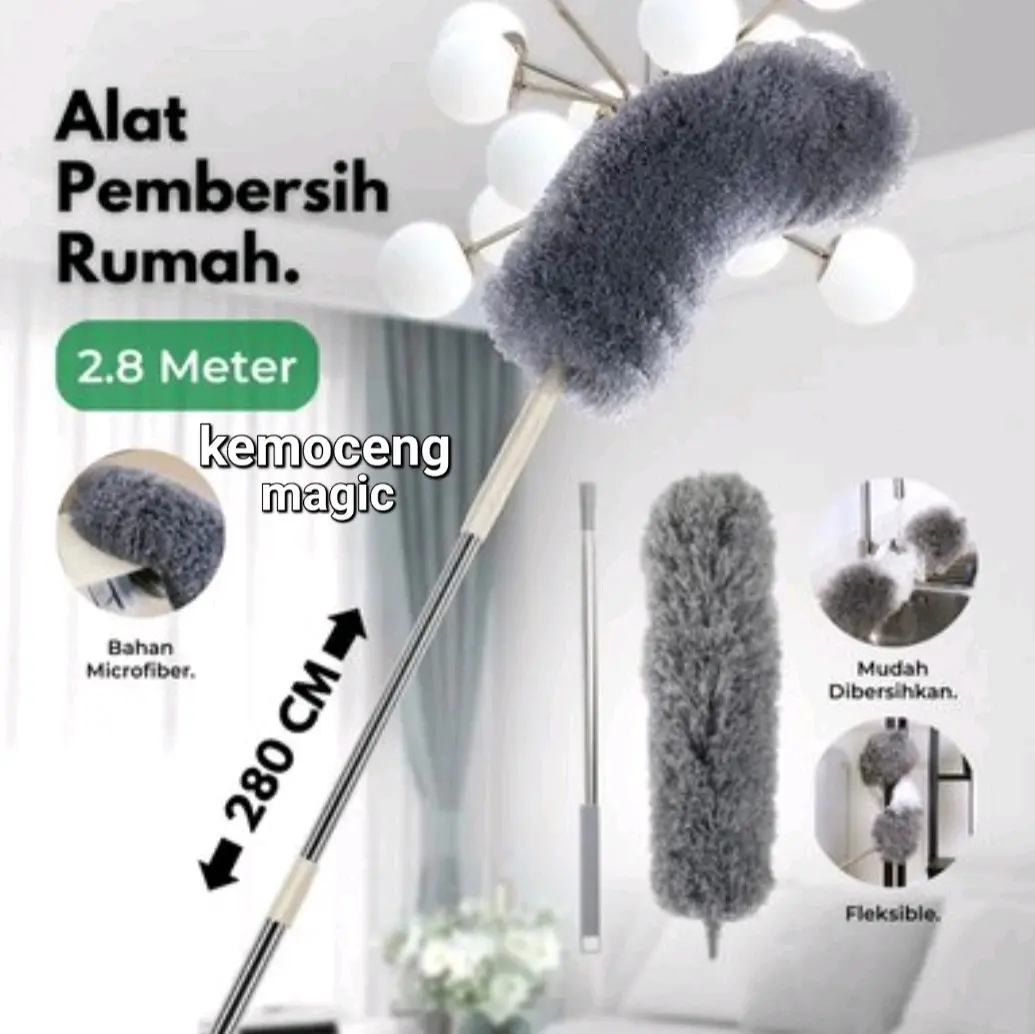 Kemoceng Pembersih Debu Teleskopik Microfiber