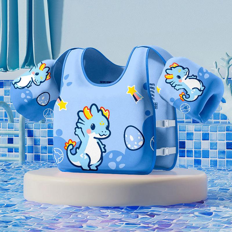 Product Introduction of Creative Float Summer Kids Swim Vest Airless Water Play Child Buoyancy Vest Cartoon Adjustable Swim Arm Ring Baby 32