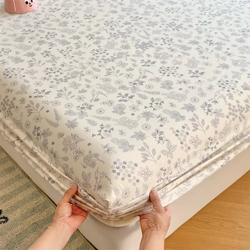 100% Canadian Cotton Bedsheet 1200TC Floral Fittedsheet Single Queen King bedsheet 3feet 3.5feet 5feet 6feet