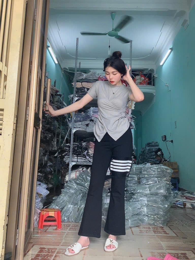 Product Introduction of Áo Thun Tăm Tà Chéo Xoắn Eo Che Khuyết Điểm Lên Dáng Xinh, Chất Thun Lạnh Mặc Mùa Hè Thoải Mái Freesize 40-52kg 5