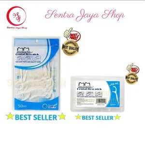 Dental Floss Pick Benang Tusuk Gigi isi 50 pcs High Quality Higienis Soft