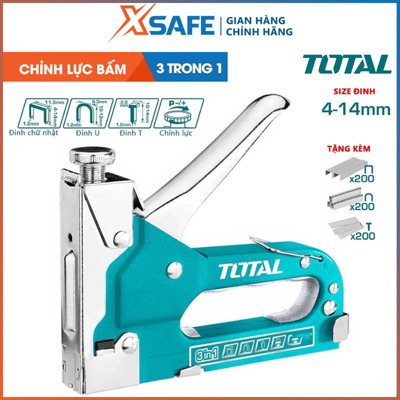 Kìm bấm đinh ghim đa năng 3 trong 1 TOTAL, Kềm bấm ghim có điều chỉnh lực bấm ghim u, đinh