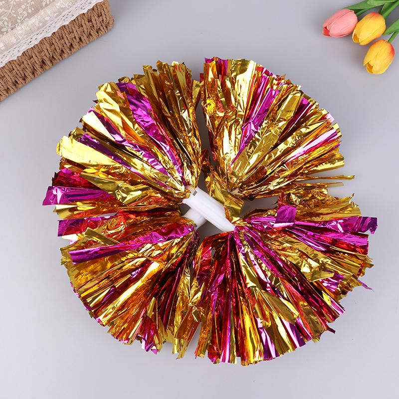 Product Introduction of Handle Style Cheerleader Pom Poms Metallic Streamer Sport Match Vocal Dance Party Concert Decorator Props Club Supply 30