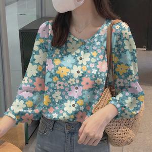 Blaus Lengan Puff Belia, Gaya Trendi, Untuk Wanita, Cetakan Bunga, Blaus Terkini Viral, Saiz Besar Muslimah, 2025 tshirt belang shirt ketat oversize blouse retro plus size croptop