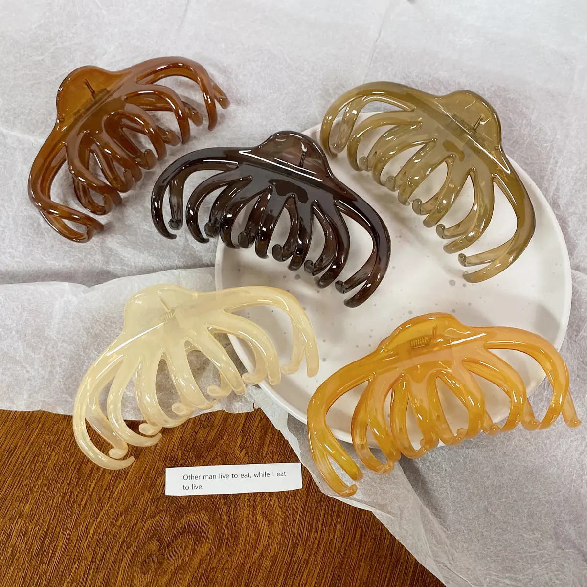Bai Fei Ya Octopus Hair Claw Super Large 13CM for Thick Hair, Back of Head Hair Clip, Shark Hair Clip Hair Accessory