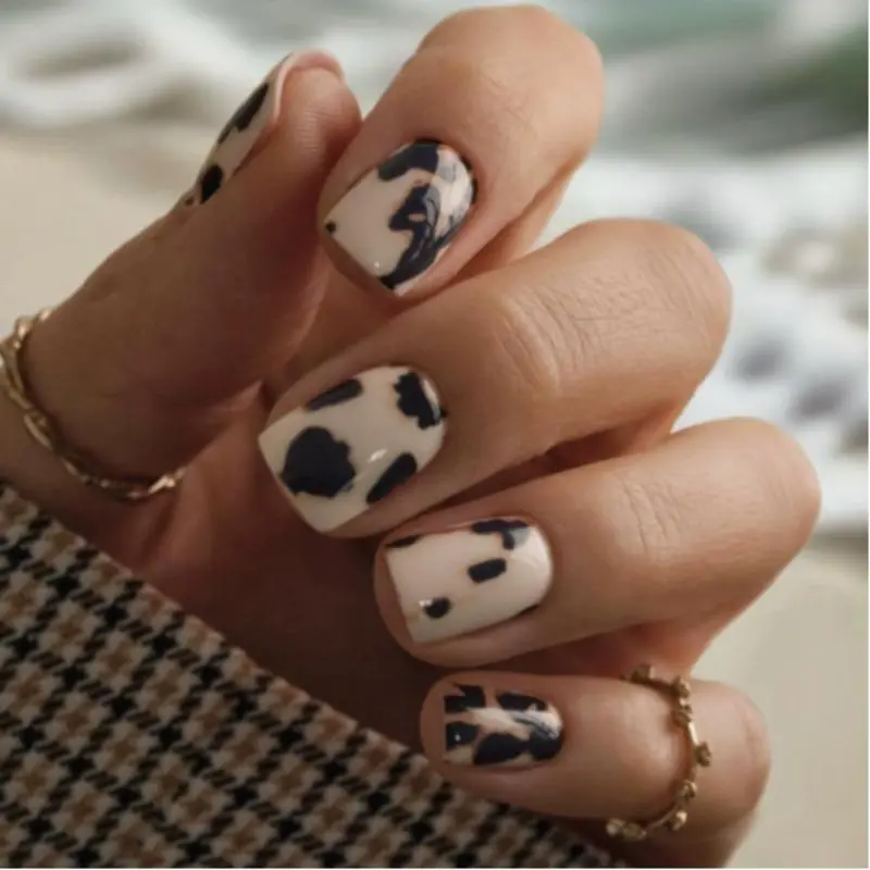 Leopard Pattern Fake Nails with Nail File & Tape, 3 Counts/set Long Square False Nails for Women & Girls DIY Nail Art, Effortless Press on Nails Manicure Set