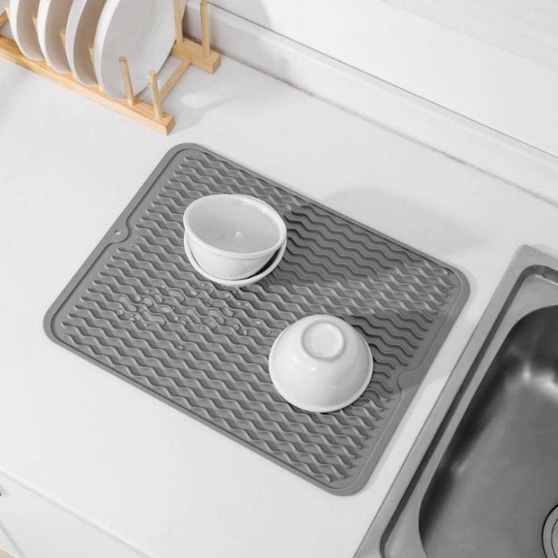 Product Introduction of Tấm Lót Bàn Nhà Bếp, Chất Liệu Silicon, Tấm Thảm Phơi Đồ, Giá Đỡ Bát Đĩa, Tấm Thoát Nước Gợn Sóng, Tấm Cách Nhiệt, Có Thể Gập Lại, Chống Trượt, Tấm Lót Bàn, 1 Cái, Hàng Mới Về 21