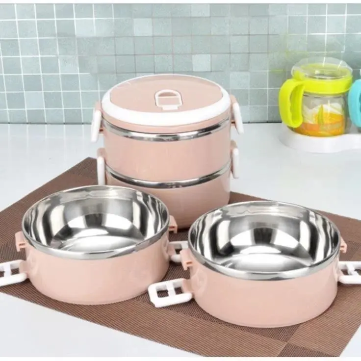Hộp đựng cơm lúa mạch giữ nhiệt 2 tầng , camen ruột inox 2 tầng , cơm giữ nhiệt 2 tầng