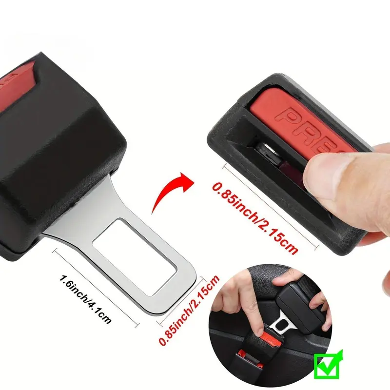 Universal Car Seat Belt Clip, 2 Counts Car Seat Belt Buckle Extender, Safety Belt Buckle Extender, Compatible with Most Cars, Automotive 1