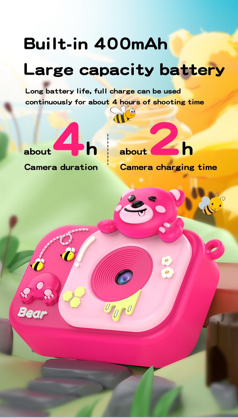 Product Introduction of New children's camera with front and rear dual camera cartoon camera toy, high pixel camera, anti fall gift 7
