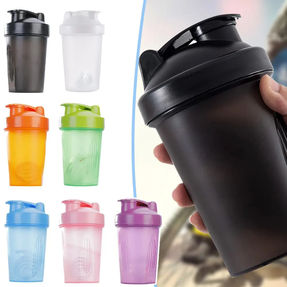 400ml Shaker Cup Portable Protein Convenient Stirring Cup Water Plastic Shakers Drink Bottle A8T5