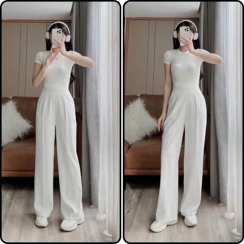 Quần tây công sở nữ, quần ống suông cho nàng nấm lùn  bigsize gen eo. 2