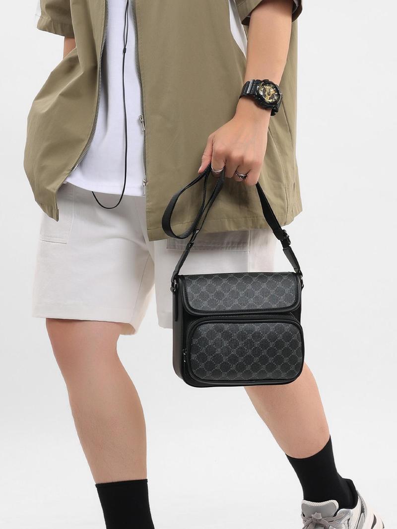 Product Introduction of Men's Fashionable PU Leather Crossbody Bag, Casual Versatile Shoulder Bag for Work & Daily Used, Trendy All-match Commuter Bag 6