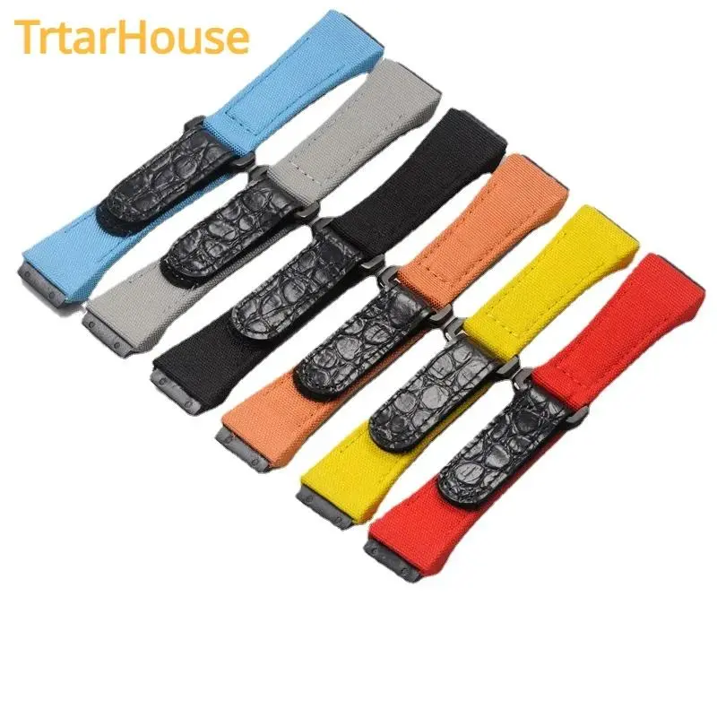 Phụ Kiện Đồng Hồ, 25mm, Dây Đeo Vải Dây Đeo Đồng Hồ Nylon MILLE Richard, Dây Đeo Đồng Hồ Nam, Đáy Bằng Da Thật, Thích Hợp Cho Nam, Thiết Kế Hình Khỉ Đeo Tay Bàn Tay Watch 1