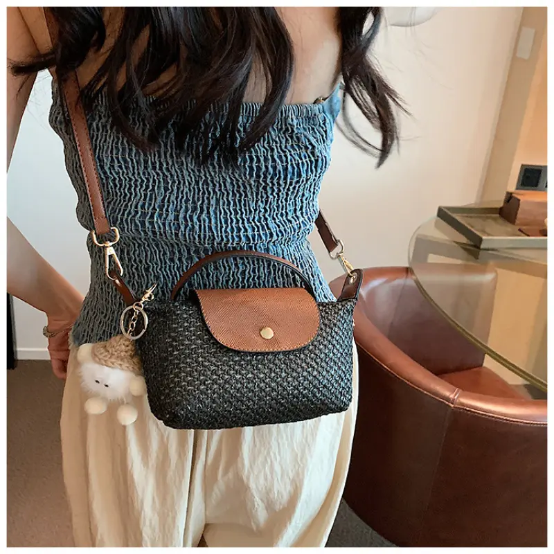 Summer Mini Woven Small Handbags Women's New Shoulder Messenger Bag Beach Holiday Pouch