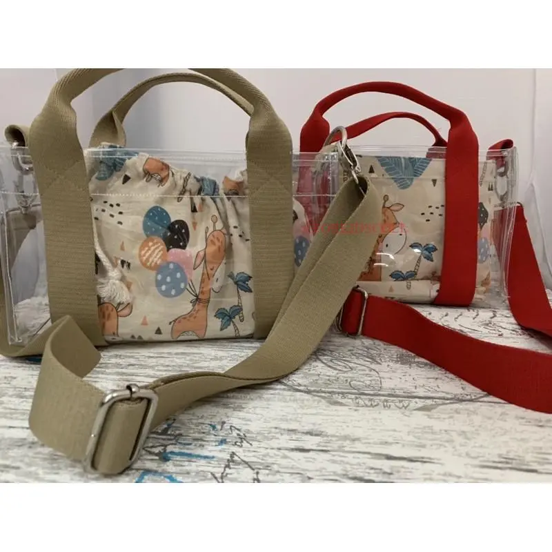 Tas Tote PVC Mika Transparant Fashion Dengan Pouch