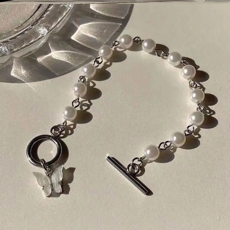 Gelang Rantai Mutiara Wanita Fashion - Butterfly Pearl