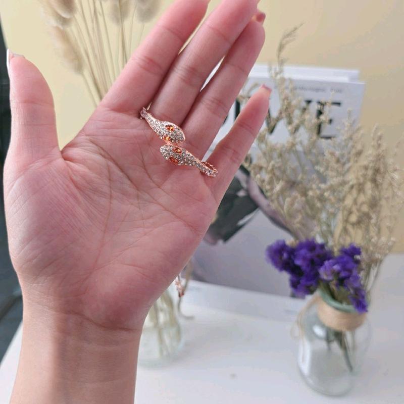 Vòng Tay Xà Nhãn Lục Bảo - Quyền Lực & Bảo Hộ Xi Vàng Hồng Không Đen Gỉ 6