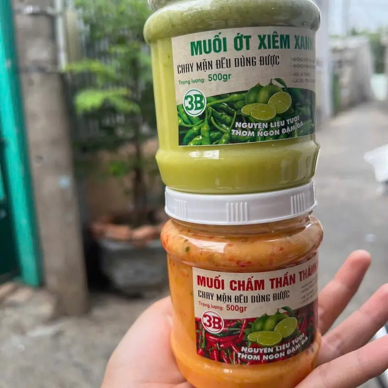 2 Hũ muối Chấm Ớt Xanh và Ớt Đỏ Muối chấm thần thánh 7