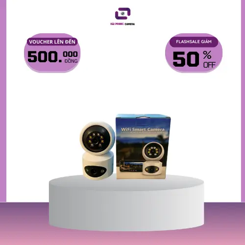 [Bảo hành 12 tháng] - Camera Yoosee 08B- Xoay 360 độ ngang- Xoay 120 độ dọc- 2 mắt với độ phân giải 12.0 mpx nhìn siêu nét- Đàm thoại gọi điện 2 chiều- Ban đêm chế độ đèn Led- X