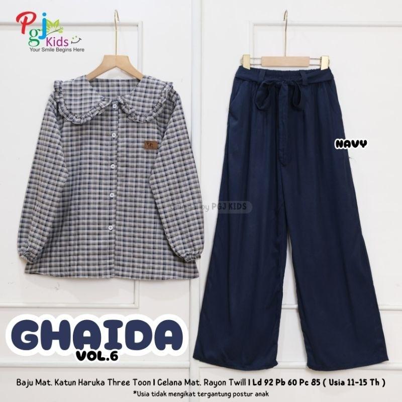 Ghaida Vol 6 Set Atasan + Celana Anak Perempuan Usia 11-15 tahun Set Kulot Anak Perempuan Remaja Original Pgj 4