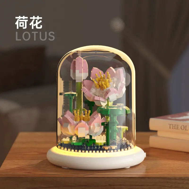 Tương thích Lego khối hoa lắp ráp hoa tulip bàn hoa bó hoa nam nữ đồ chơi hướng dương nữ sinh tích tuệ