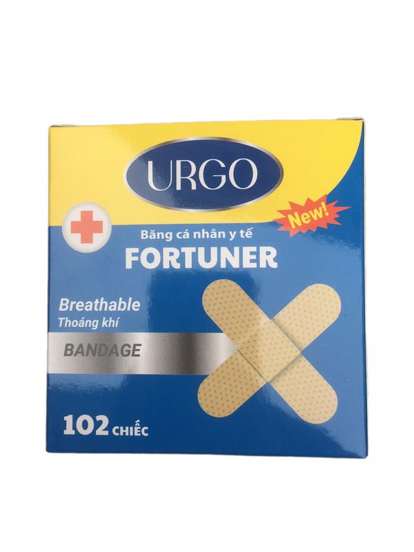 Combo 2 Hộp (204 miếng) - mỗi 1 Hộp/ 102 miếng Băng cá nhân y tế vải URGO - thương hiệu uy tín - thông thoáng, dính chắc, co giãn tốt, chống nước- băng  gạc urgo