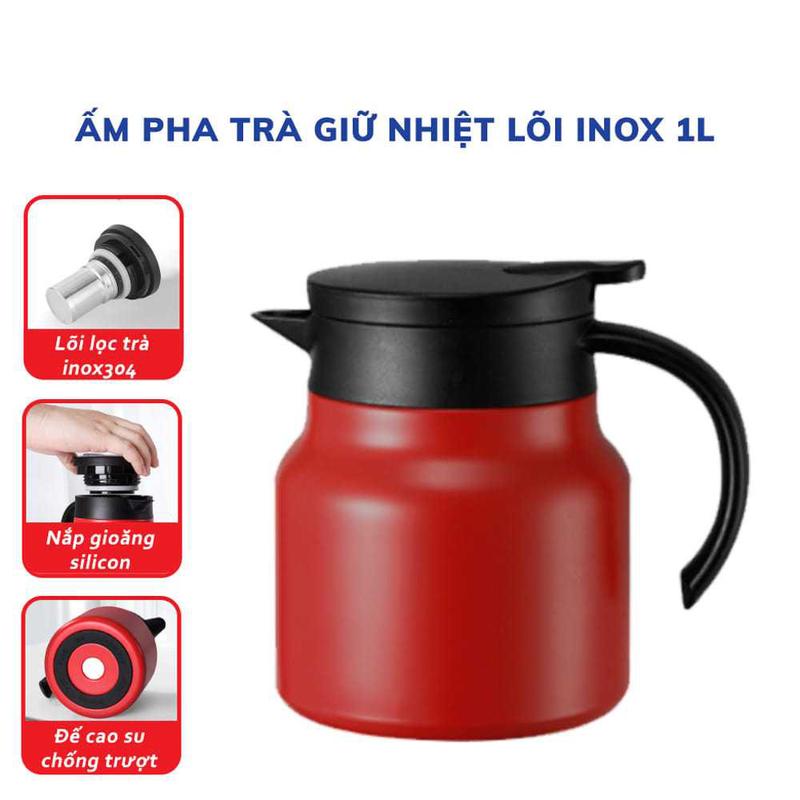 Ấm Pha Trà Giữ Nhiệt Có Lõi Lọc Trà, Chất Liệu Inox 316 2 Lớp Cách Nhiệt Dung Tích 1000ml