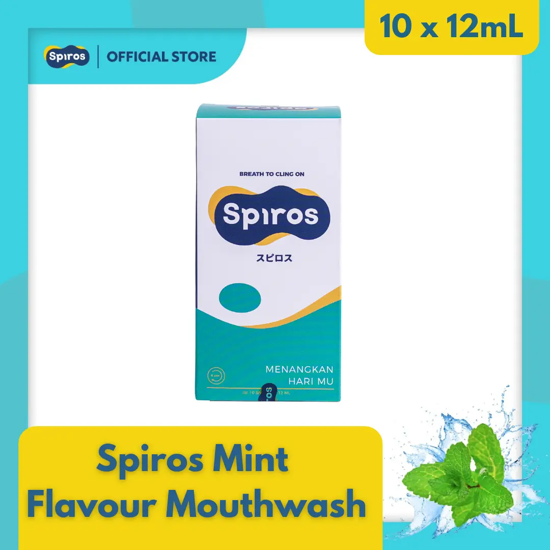 Spiros Mouthwash Sachet MINT - Obat Kumur Penghilang Bau Mulut Ampuh / Nafas Segar Seharian