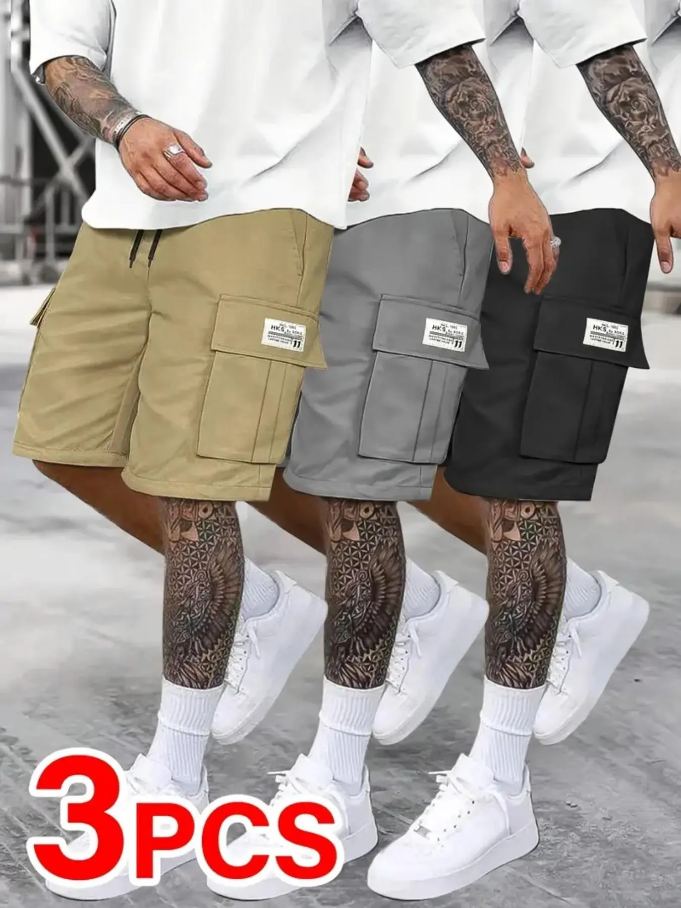 Men's Solid Flap Pocket Cargo Shorts, Regular Fit Casual Fashion Comfy Breathable Shorts for Summer, Men's Bottoms for Daily Wear, Men's Shorts