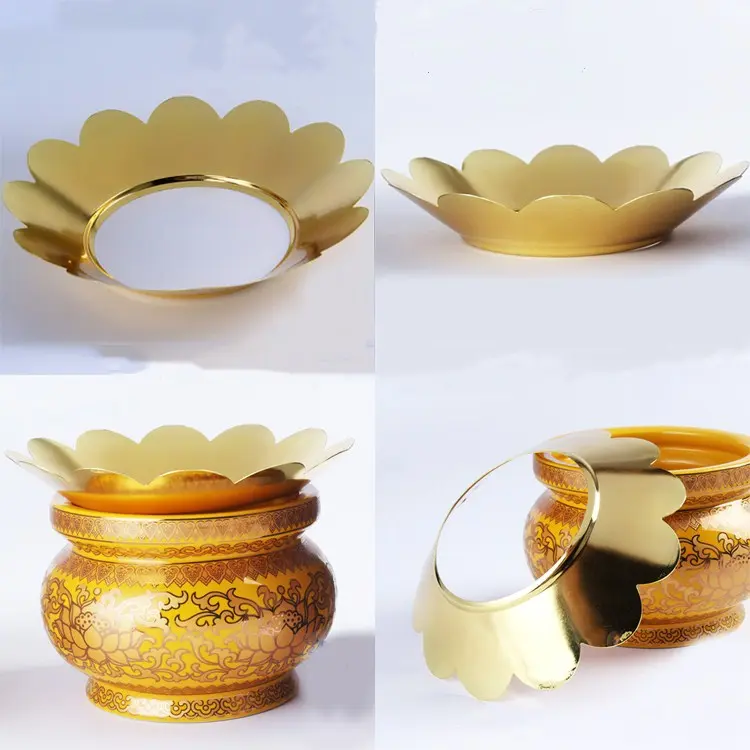 Buddhist Hall Supplies Alloy Incense Burner Surround Ash Tray Incense Ash Holder No-Word Incense Burner Surround Thickened Incense Burner Cover