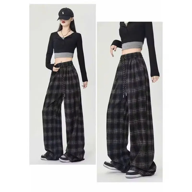 Hàng Cao Cấp - Quần Xuông Nữ Dạ Mềm Co Giãn Kẻ Caro Cao Cấp 1