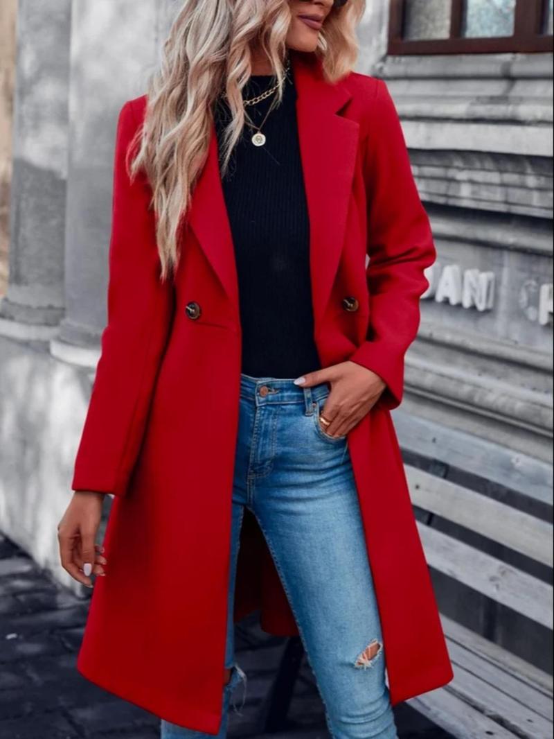 Warmth and Style】: Wear this rust red overcoat to stay warm and stylish ...